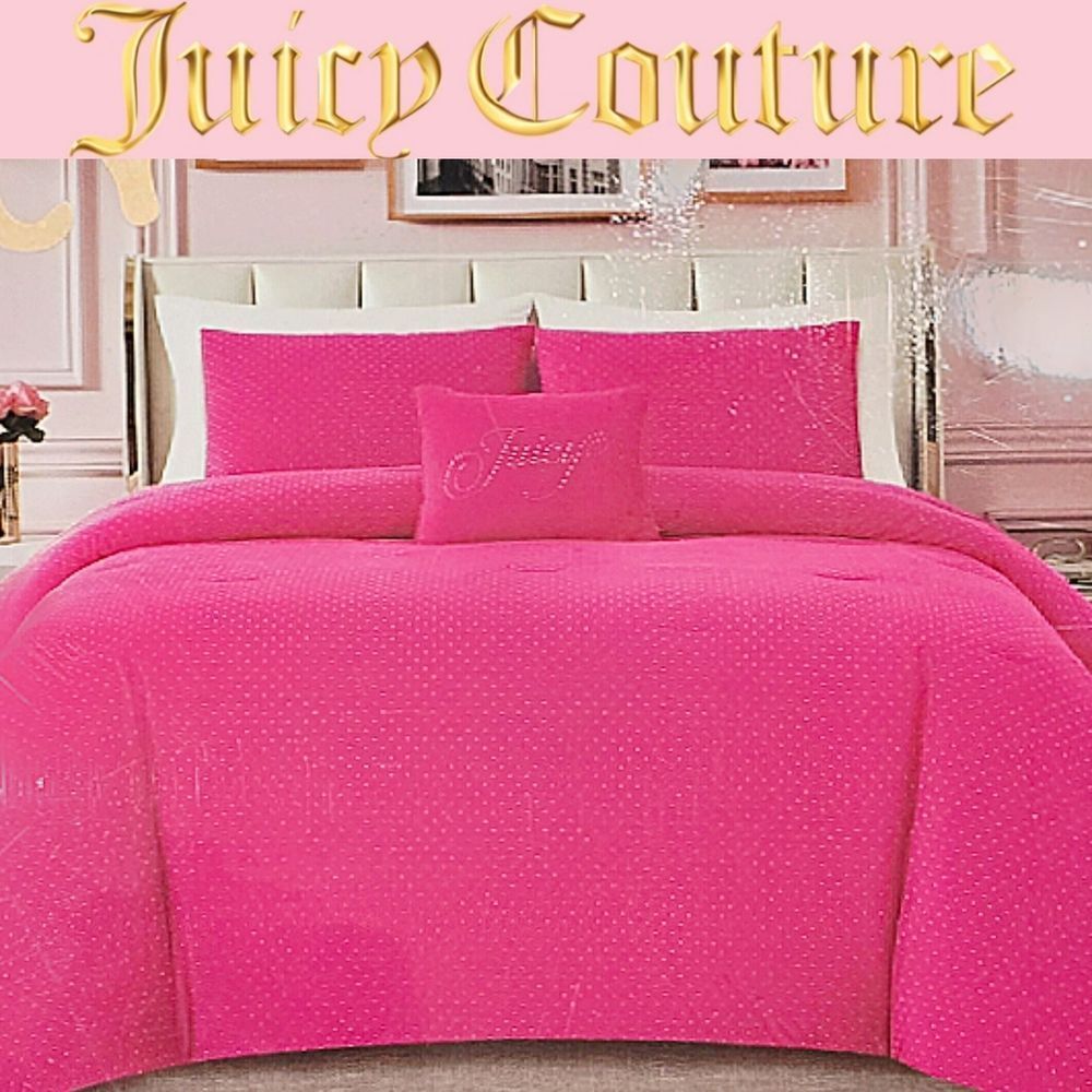 Juicy Couture Home Velour Rhinestone Full/Queen Bed Set